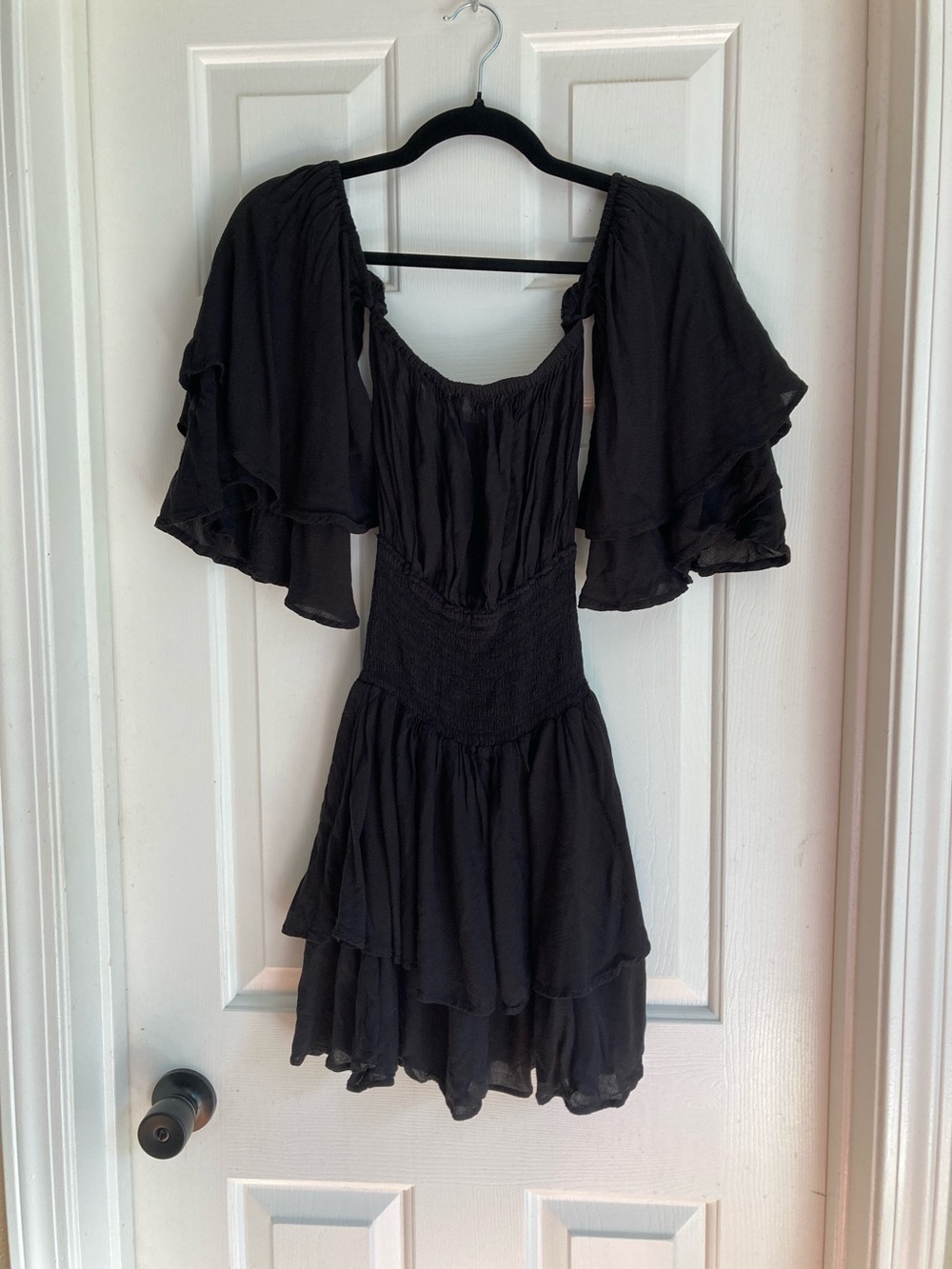 Forever 21 Black Ruffled Tiered Mini Dress